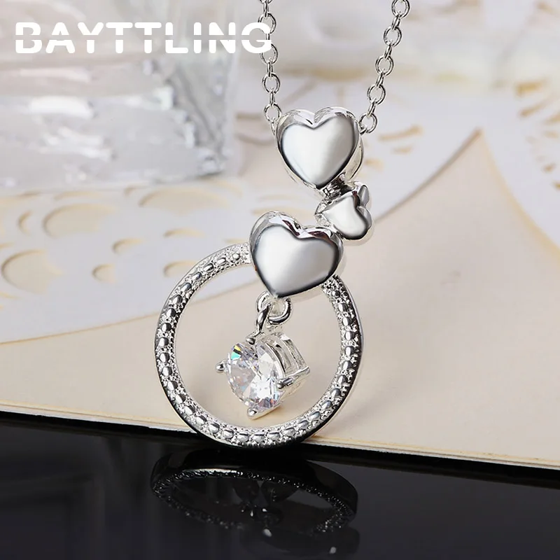BAYTTLING AAA Zircon Silver Color 18 Inch Heart Round Pendant Necklace For Woman Fashion Glamour Wedding Gift Jewelry
BAYTTLING AAA Zircon Silver Color 18 Inch Heart Round Pendant Necklace For Woman Fashion Glamour Wedding Gift Jewelry