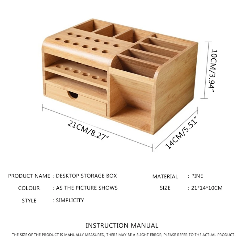 Wooden Multifunctional Storage Box for Store Tool Tweezers Knives Screwdrivers Cellphone Calculator Desk Supplies
Wooden Multifunctional Storage Box for Store Tool Tweezers Knives Screwdrivers Cellphone Calculator Desk Supplies