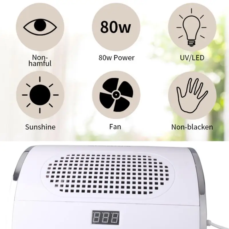 2-IN-1 Nail Lamp & Nail Dust Collector Nail Art Equipment 36 LEDs Nail Dryer Vacuum Cleaner Phototherapy Machine Manicure Tools
2-IN-1 Nail Lamp & Nail Dust Collector Nail Art Equipment 36 LEDs Nail Dryer Vacuum Cleaner Phototherapy Machine Manicure Tools