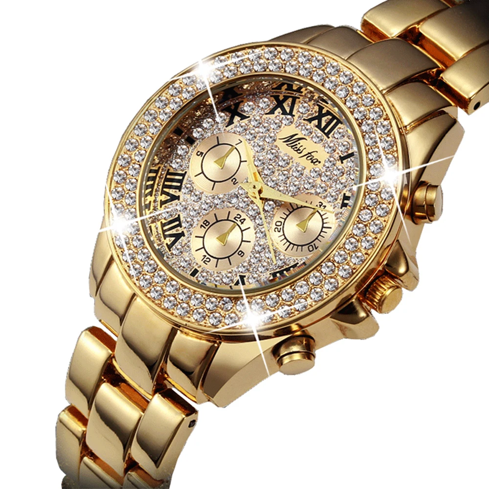 Women Watches Bling Bling Luxury Watch Women Fashion 2021 Chronograph Roman Numerals 18K Gold Ladies Watches Quartz Wristwatch
Women Watches Bling Bling Luxury Watch Women Fashion 2021 Chronograph Roman Numerals 18K Gold Ladies Watches Quartz Wristwatch