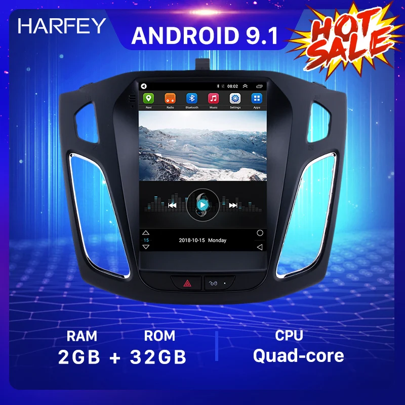 Harfey 9 7 дюймов Авторадио GPS Android 1 автомобильная стереосистема для Ford Focus 2012 2013 2014 2015