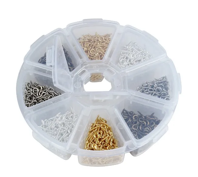 800pcs Jewelry Making box 5*12mm Mini Pins Clasp Rhodium Color Small Eye Loop Screw Bail for Top Drilled Charm Pendant
800pcs Jewelry Making box 5*12mm Mini Pins Clasp Rhodium Color Small Eye Loop Screw Bail for Top Drilled Charm Pendant