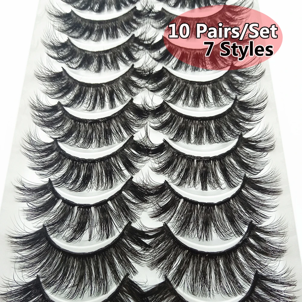10 Pairs 3D Mink Hair False Eyelashes Full Volume Thick Wispies Eyelashes Extension Messy Handmade Cruelty-free Makeup Tools
10 Pairs 3D Mink Hair False Eyelashes Full Volume Thick Wispies Eyelashes Extension Messy Handmade Cruelty-free Makeup Tools