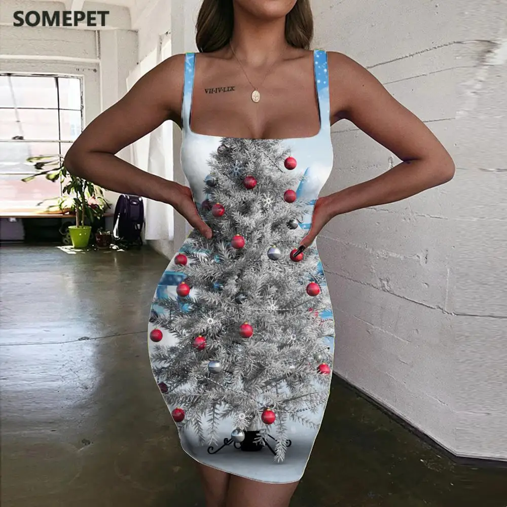 SOMEPET Christmas Dresses Women Christmas Tree Ladies Dresses Snowflake Bodycon Dress Painting Halter Sleeveless Womens Clothing
SOMEPET Christmas Dresses Women Christmas Tree Ladies Dresses Snowflake Bodycon Dress Painting Halter Sleeveless Womens Clothing