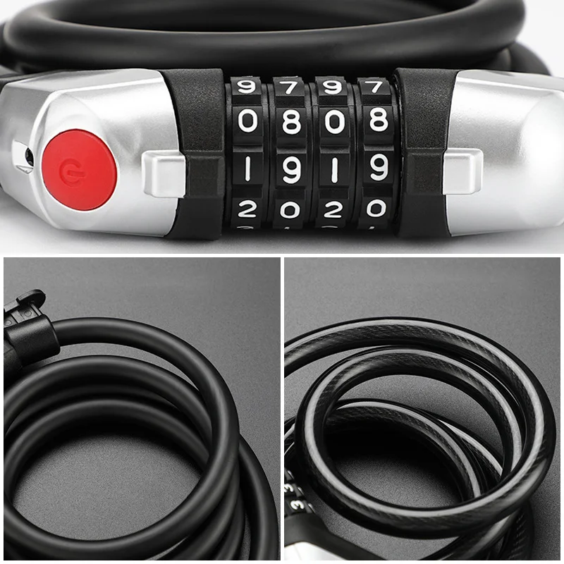 Anti Theft Bike Lock 4 Digit Code Combination Bicycle Security Lock Steel Cable Spiral Password Cycling Bicycle Lock
Anti Theft Bike Lock 4 Digit Code Combination Bicycle Security Lock Steel Cable Spiral Password Cycling Bicycle Lock