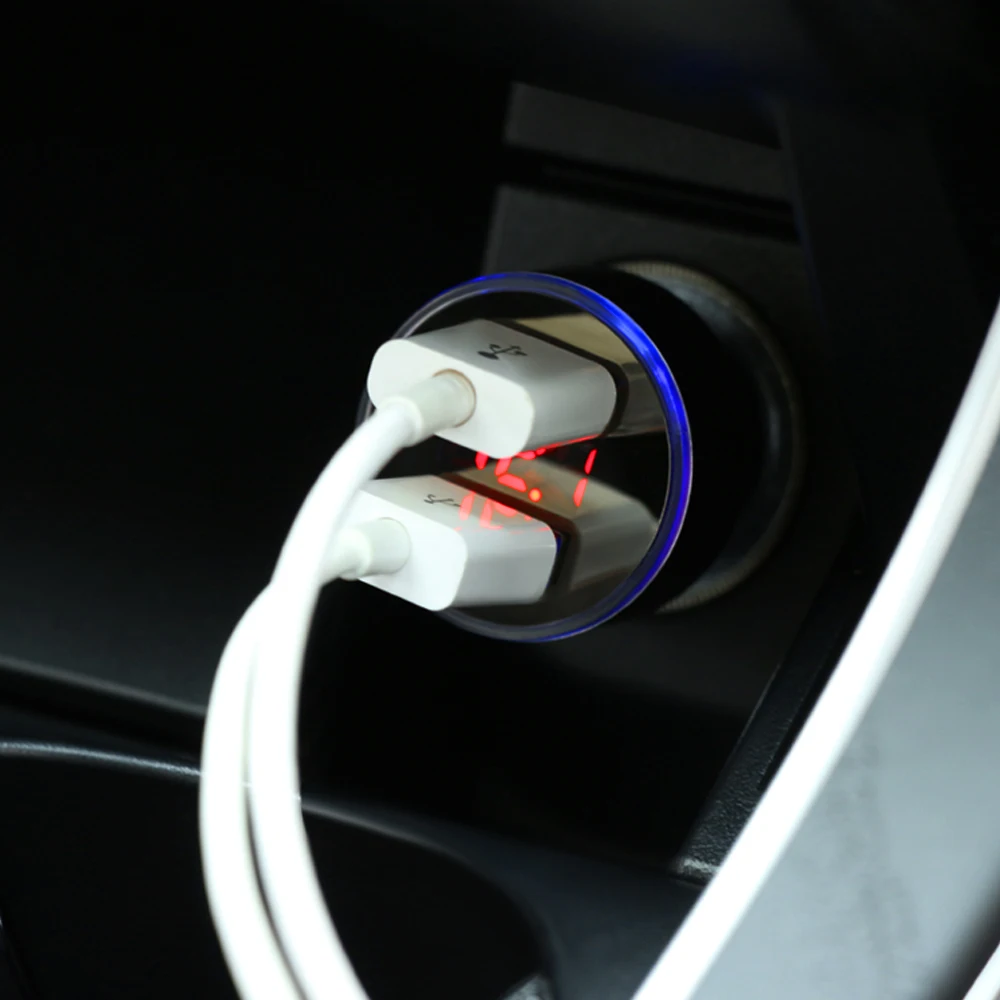 Автомобильное зарядное устройство с светодиодный USB-разъемами для Peugeot 107 108 206 207