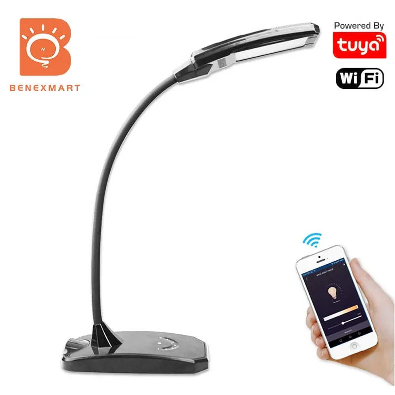 Benexmart Tuya Smart WiFi LED Настольная лампа с USB зарядка диммер настольная сенсорным