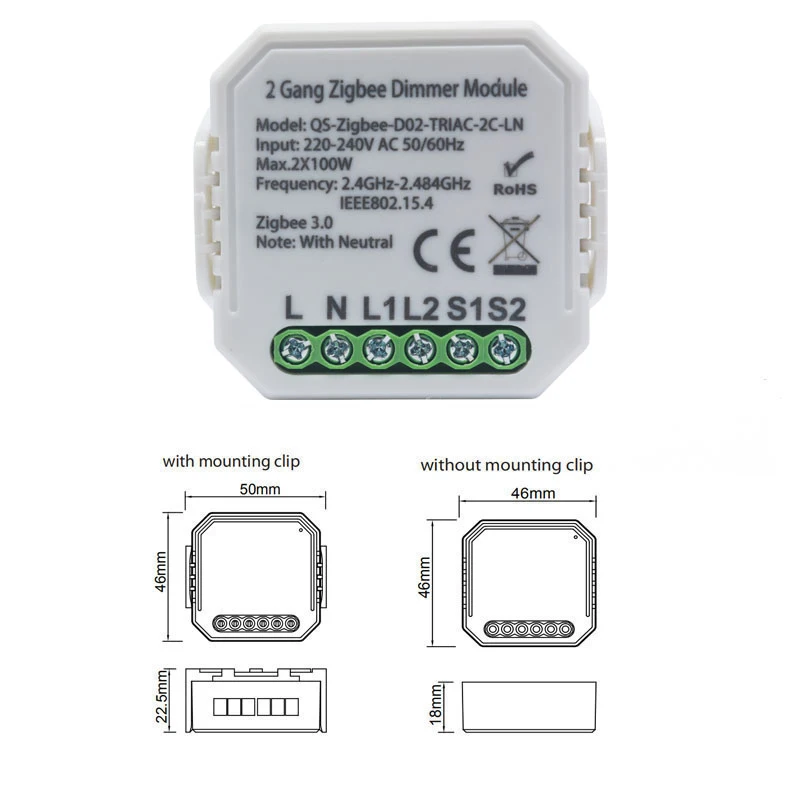 Tuya Smart Zigbee Dimmer Switch Module 1 2 Gang 220V With Neutral 2 Way Wireless Voice Control Works With Alexa Google Home 
Tuya Smart Zigbee Dimmer Switch Module 1 2 Gang 220V With Neutral 2 Way Wireless Voice Control Works With Alexa Google Home