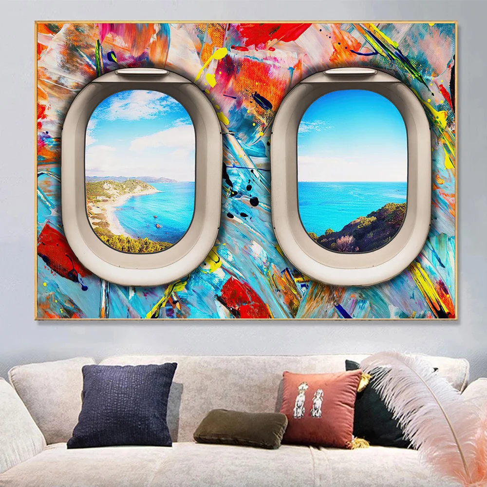Airplane Window Scenery Canvas Prints Picture Graffiti Art Paintings For Living Room Poster On The Wall Modern Home Decor
Airplane Window Scenery Canvas Prints Picture Graffiti Art Paintings For Living Room Poster On The Wall Modern Home Decor