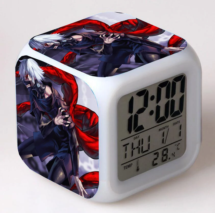 Tokyo Ghouls anime Cartoon LED 7 Color Flash Digital Alarm Clocks Night Light Bedroom Desk Clock despertador Alarm-Clock
Tokyo Ghouls anime Cartoon LED 7 Color Flash Digital Alarm Clocks Night Light Bedroom Desk Clock despertador Alarm-Clock