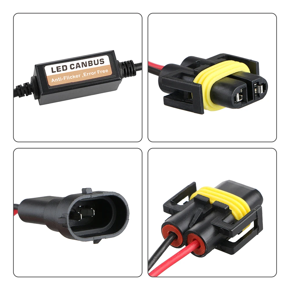 H8 LED Headlight Decoder Adapter 2Pcs Resistance Eliminator Canbus Anti-Flicker Harness Bulbs Resistor Warning Error Canceller
H8 LED Headlight Decoder Adapter 2Pcs Resistance Eliminator Canbus Anti-Flicker Harness Bulbs Resistor Warning Error Canceller