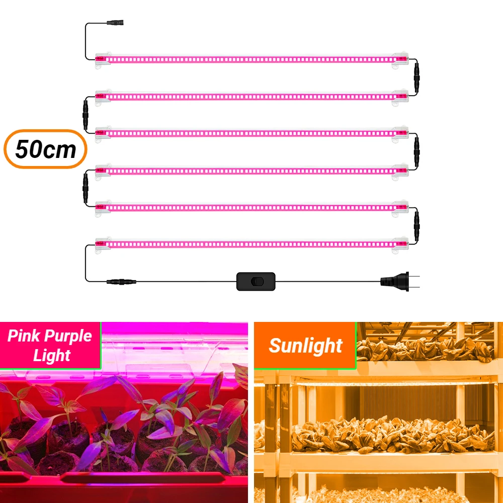 LED Plant Growing Light 50cm 220V Three/Six Heads For Indoor Plant Flower Pink Purple/Sunlight Full Spectrum Light Strip
LED Plant Growing Light 50cm 220V Three/Six Heads For Indoor Plant Flower Pink Purple/Sunlight Full Spectrum Light Strip