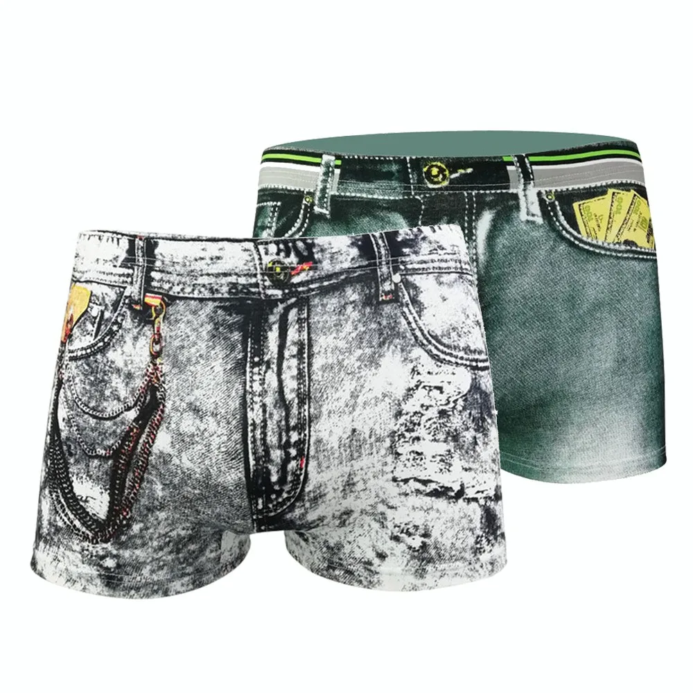 Fashion Men Sexy 3D Jeans Print Boxers Briefs Breathable Underwear Casual High Elastic Soft Thin Comfortable Sissy Short Pants
Fashion Men Sexy 3D Jeans Print Boxers Briefs Breathable Underwear Casual High Elastic Soft Thin Comfortable Sissy Short Pants