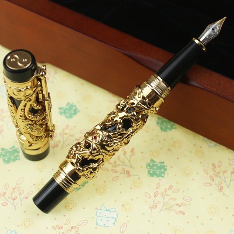 Ручка перьевая Jinhao с Фениксом, винтажная Роскошная каллиграфия, металлическая полностью Серебристая и черная резьба, подарок для офиса
Ручка перьевая Jinhao с Фениксом, винтажная Роскошная каллиграфия, металлическая полностью Серебристая и черная резьба, подарок для офиса