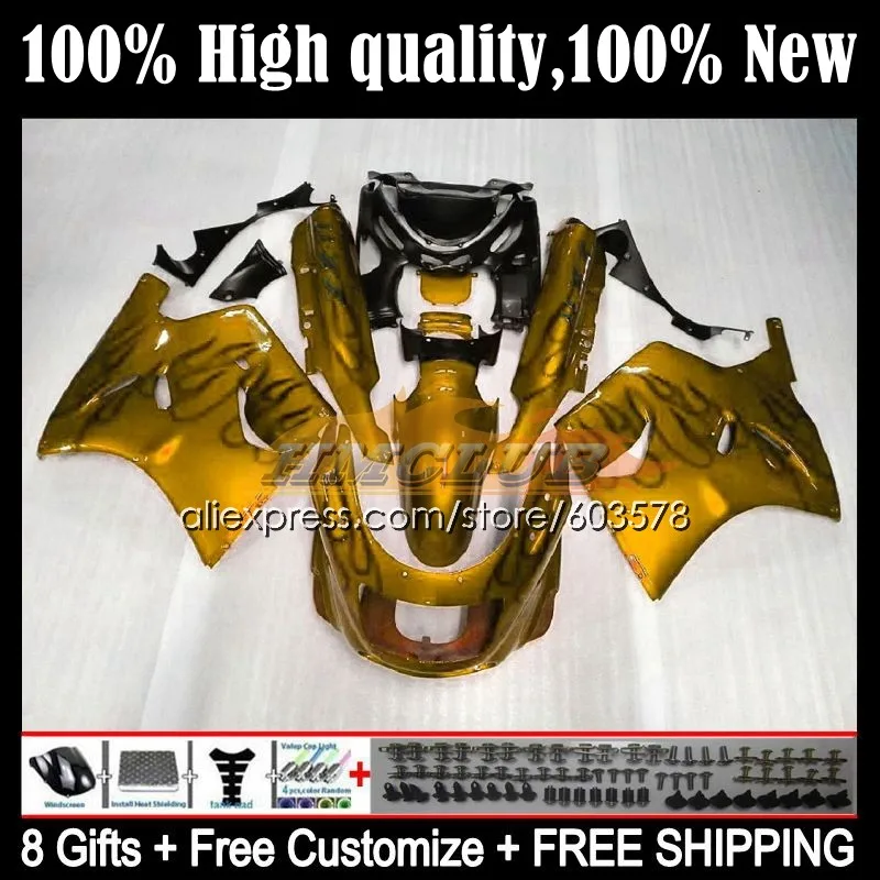 ZX-11R For KAWASAKI NINJA ZZR1100 ZX 11R ZX11 R 72CL.64 ZX11R 1993 1994 1995 1996 ZZR 1100 97 98 99 00 01 Fairings Gold black
ZX-11R For KAWASAKI NINJA ZZR1100 ZX 11R ZX11 R 72CL.64 ZX11R 1993 1994 1995 1996 ZZR 1100 97 98 99 00 01 Fairings Gold black