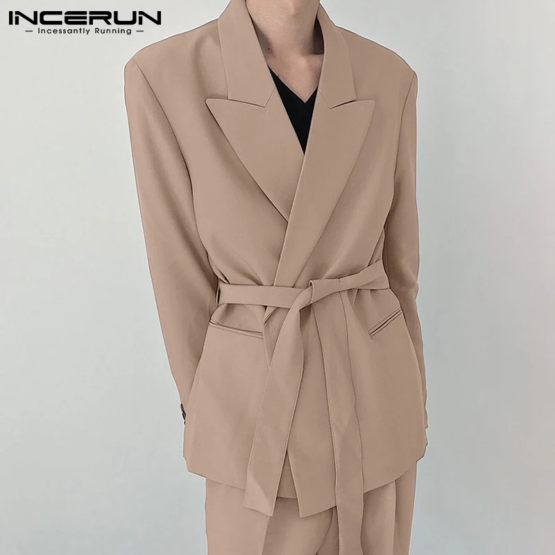 INCERUN Fashion Men Blazer Lapel Long Sleeve Streetwear Lace Up Casual Suits Men With Belt Solid Color Korean 2022 Jackets S-5XL
INCERUN Fashion Men Blazer Lapel Long Sleeve Streetwear Lace Up Casual Suits Men With Belt Solid Color Korean 2022 Jackets S-5XL