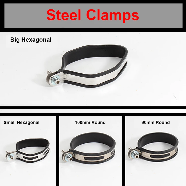 Stainless Steel & Carbon Finer Motorcycle Exhaust clamp muffler Supporting Bracket Mount Clamp Strap Hexagonal and Round | Автомобили и