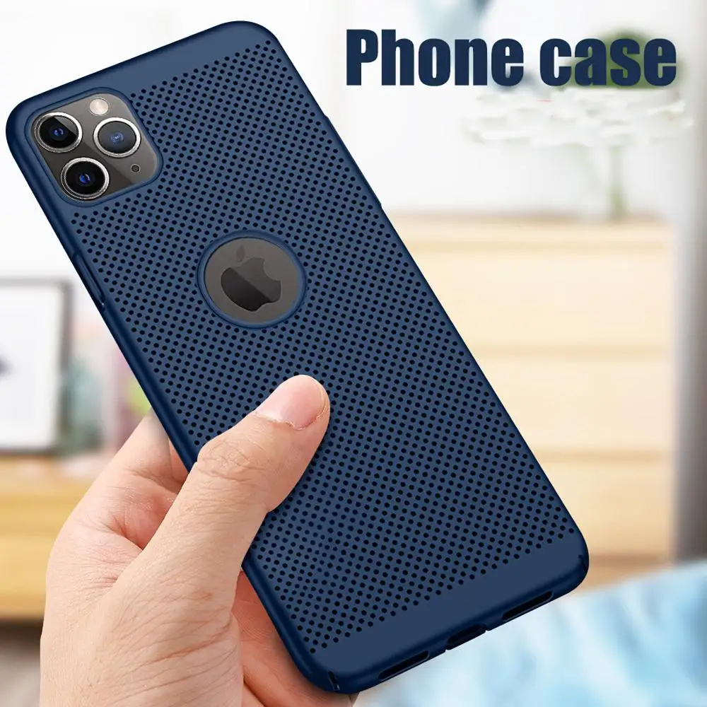 

Hollow Heat Dissipation Case For iPhone 13 12 11 Pro Max Mini SE 2020 6 6s 7 8 Plus 5 5s SE3 X XS XR Ultra Slim Coque Hard Cover