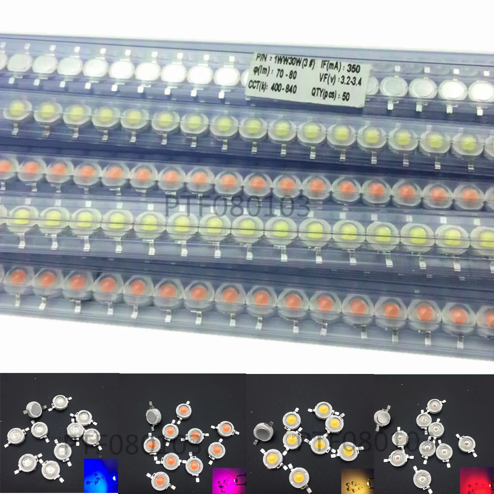 

100pcs 1W LED 3W LED High Power LEDs Diodes Warm White Cold White Natural White RGB Red Green Blue Yellow Light Source