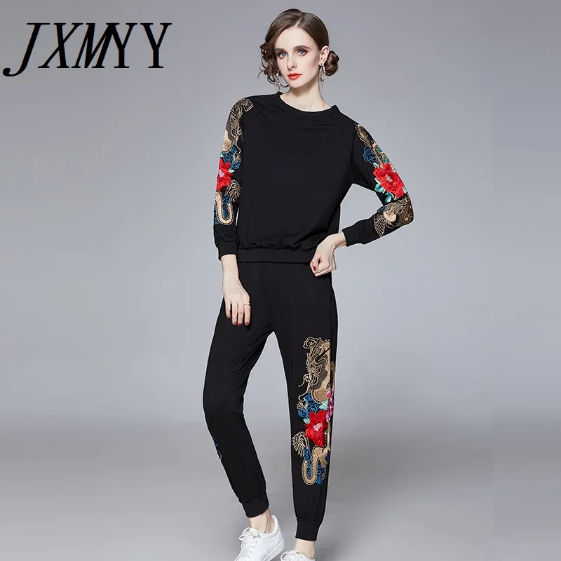 JXMYY, Новинка осени 2021, удобный женский хлопковый костюм реглан с рукавами, черный модный длинный костюм из двух предметов
JXMYY, Новинка осени 2021, удобный женский хлопковый костюм реглан с рукавами, черный модный длинный костюм из двух предметов