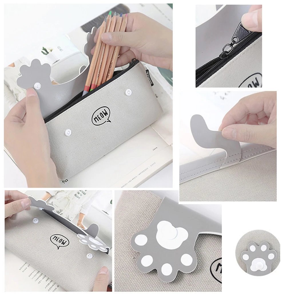 Cute Cartoon Cat Pencil Case Canvas Zipper Pen Bag Kawaii Pencil Bags Stationery Bags School Supplies 
Cute Cartoon Cat Pencil Case Canvas Zipper Pen Bag Kawaii Pencil Bags Stationery Bags School Supplies