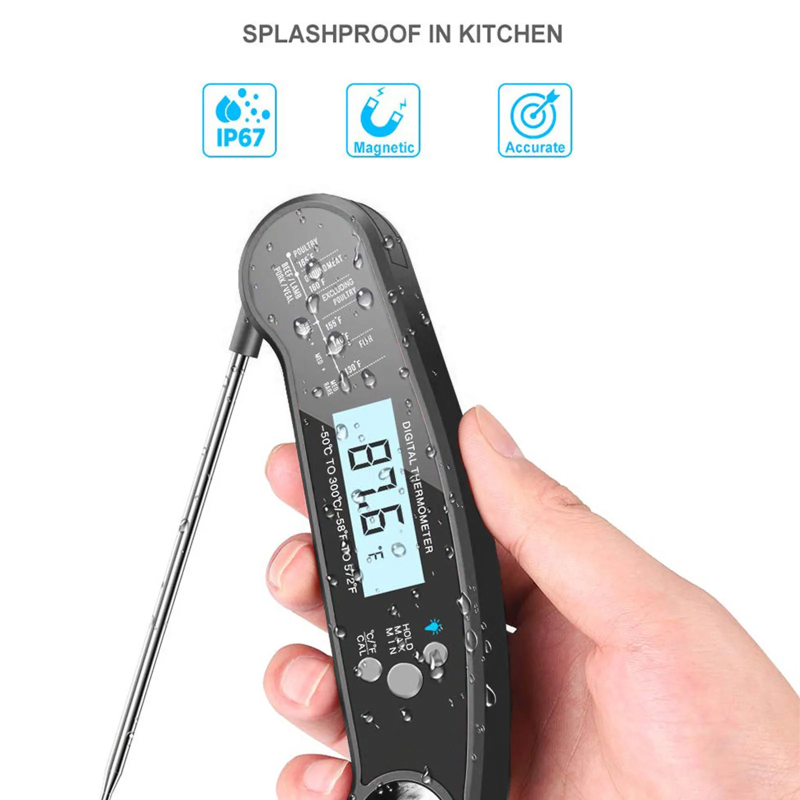 Convenient Quick Folding Barbecue Food Kitchen Thermometer Display Corkscrew Cooking Tools Instant Reading Digital Thermometer
Convenient Quick Folding Barbecue Food Kitchen Thermometer Display Corkscrew Cooking Tools Instant Reading Digital Thermometer