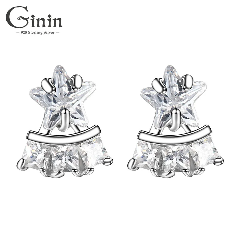 Ginin Real 100% 925 Sterling Silver Shiny Zircon Star Skirt Stud Earring For Women Elegant Fashion Anniversary Party Jewelry
Ginin Real 100% 925 Sterling Silver Shiny Zircon Star Skirt Stud Earring For Women Elegant Fashion Anniversary Party Jewelry