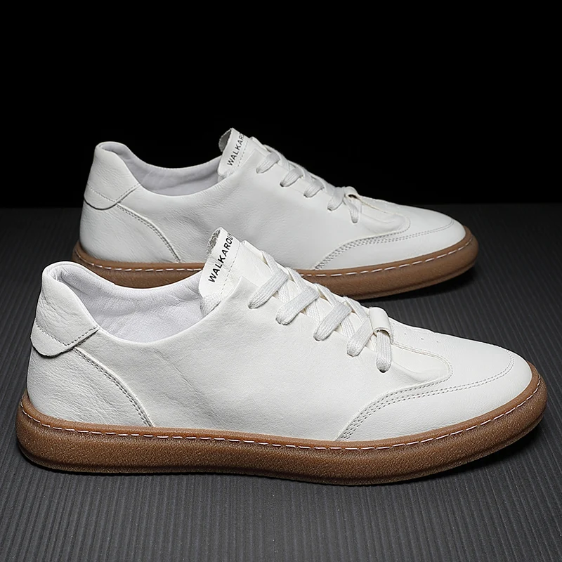 Casual Shoes Men's Lace-up Flat Autumn Leather Sneakers Low-top Men's Vulcanized Shoes Casual Sports Shoes Skateboard Shoes
Casual Shoes Men's Lace-up Flat Autumn Leather Sneakers Low-top Men's Vulcanized Shoes Casual Sports Shoes Skateboard Shoes