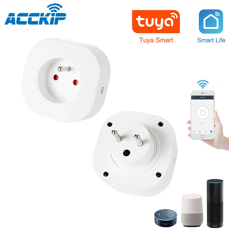 ACCKIP умная розетка Wifi 10А FR работает с Google Home Alexa мониторинг энергии prise разъем
