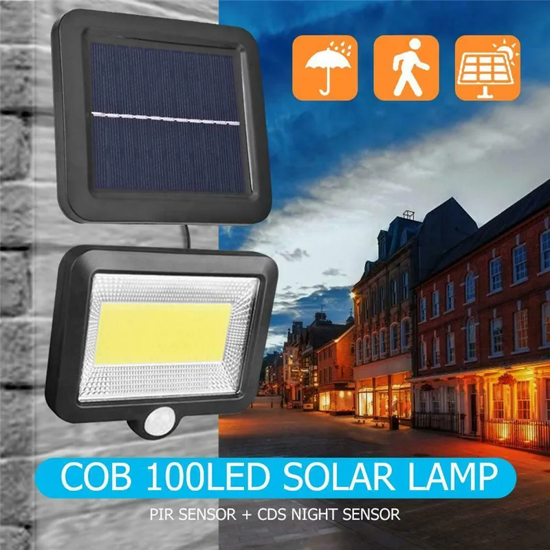 COB 100/120 светодиодов солнечная энергия настенный светильник s датчик