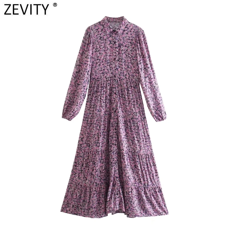 ZEVITY New Women Sweet Flower Print Pleats Design Midi Shirt Dress Female Chic Long Sleeve Breasted Brand Party Vestidos DS9059
ZEVITY New Women Sweet Flower Print Pleats Design Midi Shirt Dress Female Chic Long Sleeve Breasted Brand Party Vestidos DS9059