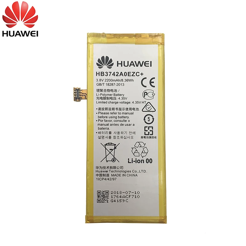 Оригинальный аккумулятор Hua Wei 100% HB3742A0EZC + 2200 мАч для Huawei Ascend P8 Lite P8Lite сменные