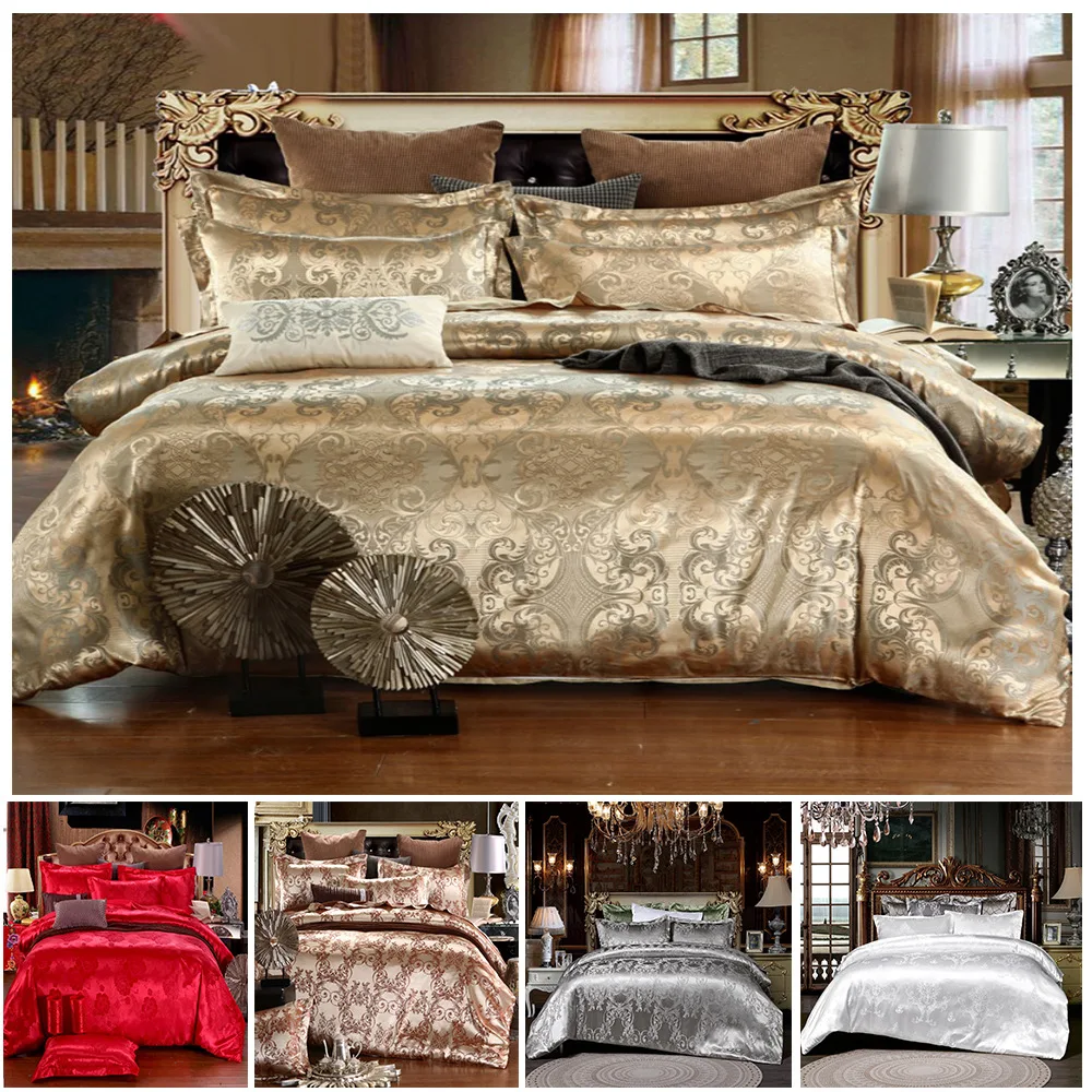Luxury Jacquard Bedding Set King Size Duvet Cover Queen Comforter Bed Gold Quilt Cover High Quality For Adults
Luxury Jacquard Bedding Set King Size Duvet Cover Queen Comforter Bed Gold Quilt Cover High Quality For Adults