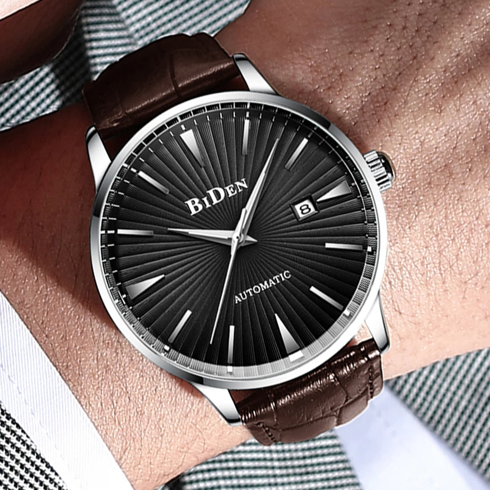 Approximate Design Business Men's Automatic Mechanical Watches Stainless Steel Waterproof Dive Military Real Leather Strap Clock
Approximate Design Business Men's Automatic Mechanical Watches Stainless Steel Waterproof Dive Military Real Leather Strap Clock
