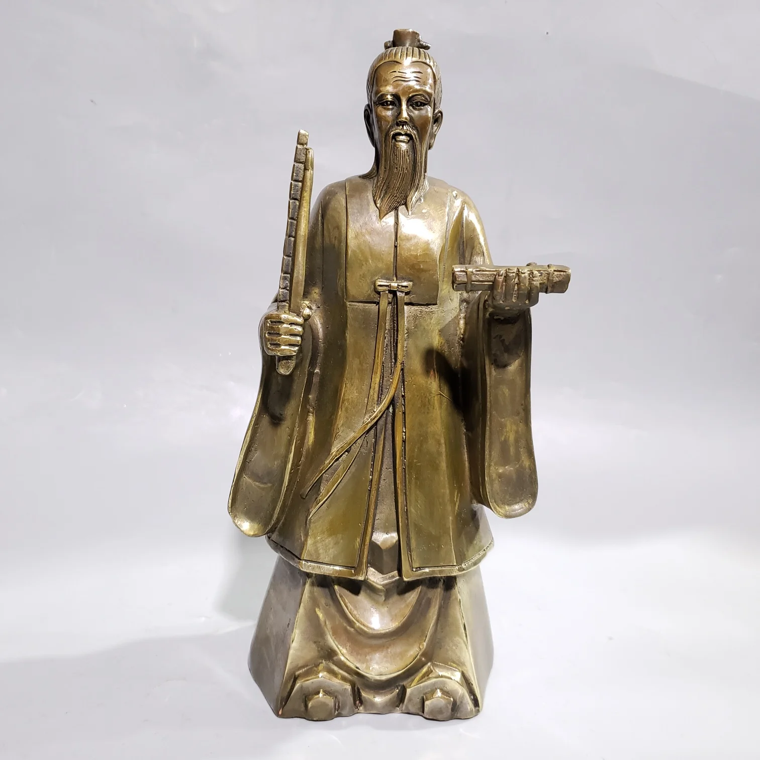 11"Chinese Folk Collection Old Bronze Jiang Ziya statue Jiang Taigong Take the whip Office Ornaments Town House Exorcism
11"Chinese Folk Collection Old Bronze Jiang Ziya statue Jiang Taigong Take the whip Office Ornaments Town House Exorcism