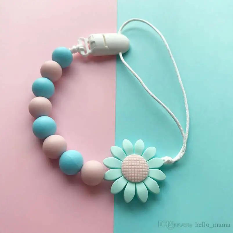 Flower Silicone Baby Pacifier Clips Chain Baby Teether Teething Beads Infant Feeding Food Grade Soother Kids Toys
Flower Silicone Baby Pacifier Clips Chain Baby Teether Teething Beads Infant Feeding Food Grade Soother Kids Toys