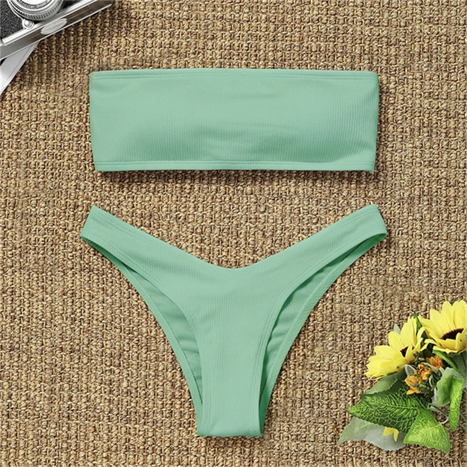 Bikini Swimwear Women Sexy High Waisted TubeTop Tummy Control Thong Set Two Piece Swiming Swimsuit купальники женские 2021 N*
Bikini Swimwear Women Sexy High Waisted TubeTop Tummy Control Thong Set Two Piece Swiming Swimsuit купальники женские 2021 N*