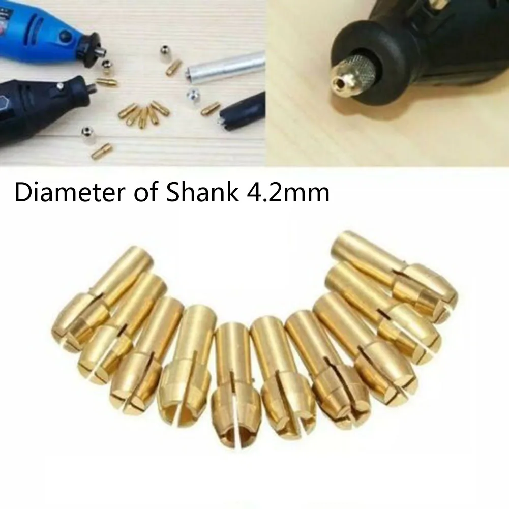10x Drill Chucks Collet 4.2mm 0.5-3.2mm Mini Grinder Copper Chuck Accessory Set For Hardware, Hobby, Family
10x Drill Chucks Collet 4.2mm 0.5-3.2mm Mini Grinder Copper Chuck Accessory Set For Hardware, Hobby, Family