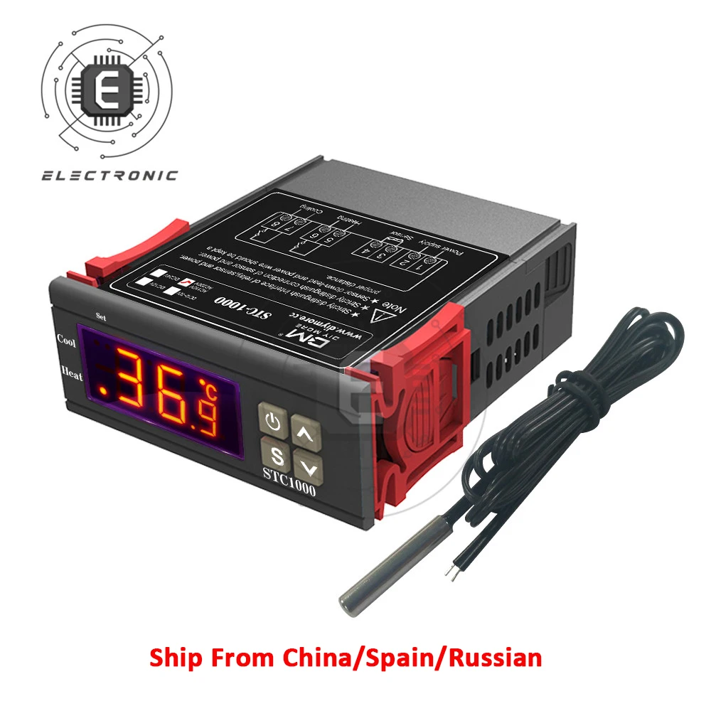 Digital Temperature Controller Thermostat Thermoregulator Incubator LED 10A Heating Cooling STC-1000 STC 1000 12V 24V 220V
Digital Temperature Controller Thermostat Thermoregulator Incubator LED 10A Heating Cooling STC-1000 STC 1000 12V 24V 220V