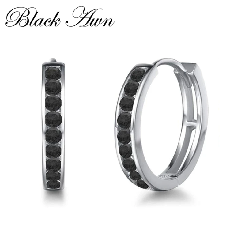 Black Awn New Classic 925 Sterling Silver Round Black Trendy Spinel Engagement Hoop Earrings for Women Fine Jewelry I176
Black Awn New Classic 925 Sterling Silver Round Black Trendy Spinel Engagement Hoop Earrings for Women Fine Jewelry I176