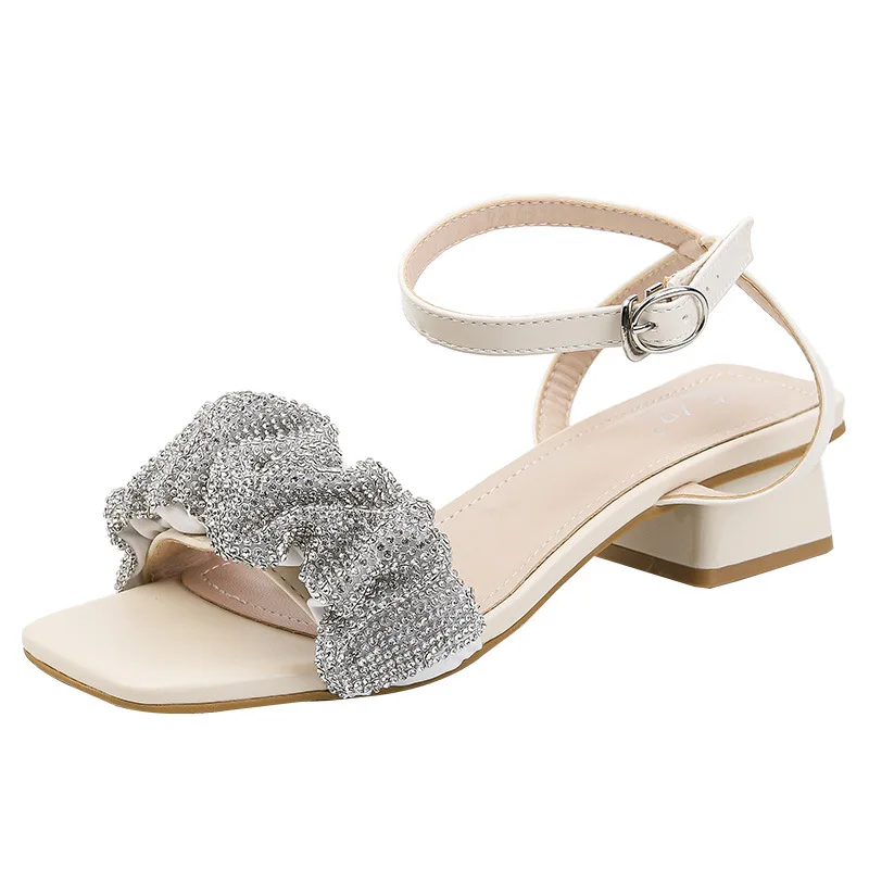 2021 Summer Women Sandals High Heels Shoes Woman Thick Heel Sexy Ankle Strap Pleated Rhinestone Sexy Comfortable Beach Sandals
2021 Summer Women Sandals High Heels Shoes Woman Thick Heel Sexy Ankle Strap Pleated Rhinestone Sexy Comfortable Beach Sandals