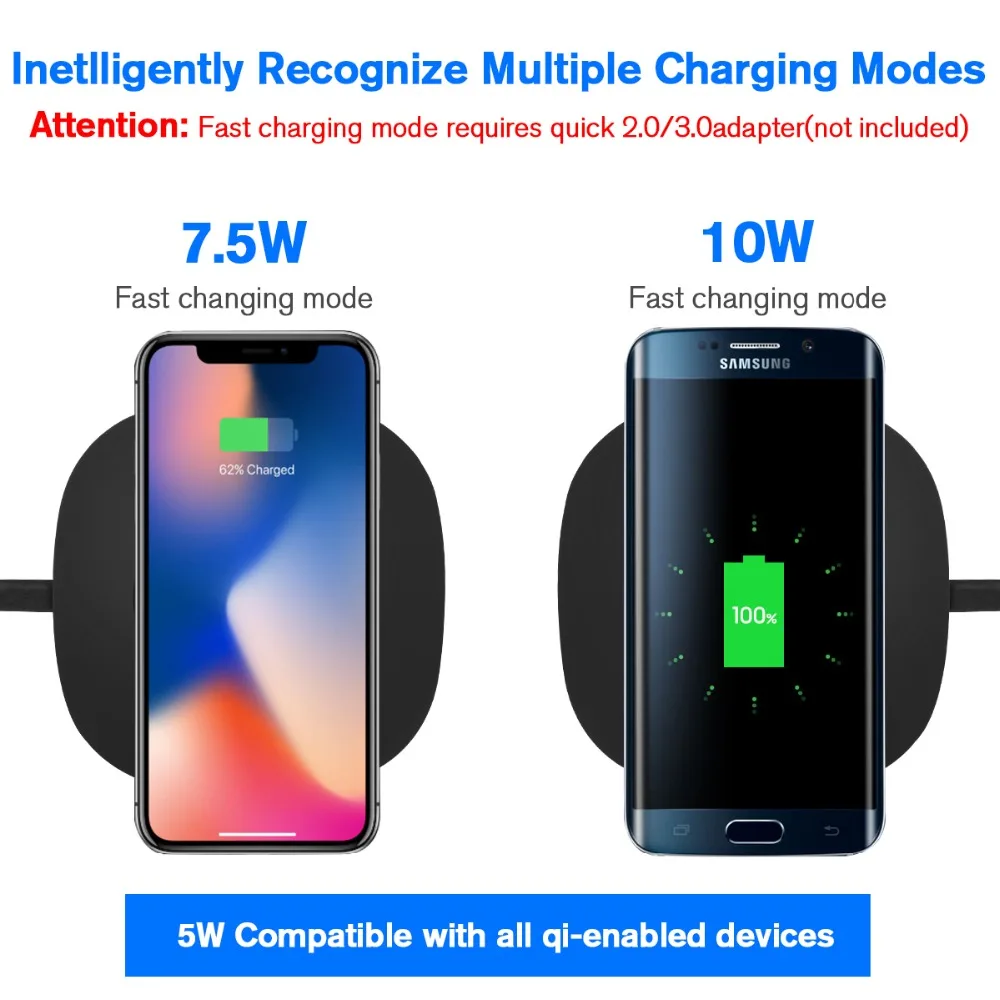 Nohon Wireless Charger Pad For iPhone 11 Pro Max XS Max X XR Universal Mobile Fast Wireless Charger for Samsung S10 Note10 Plus
Nohon Wireless Charger Pad For iPhone 11 Pro Max XS Max X XR Universal Mobile Fast Wireless Charger for Samsung S10 Note10 Plus