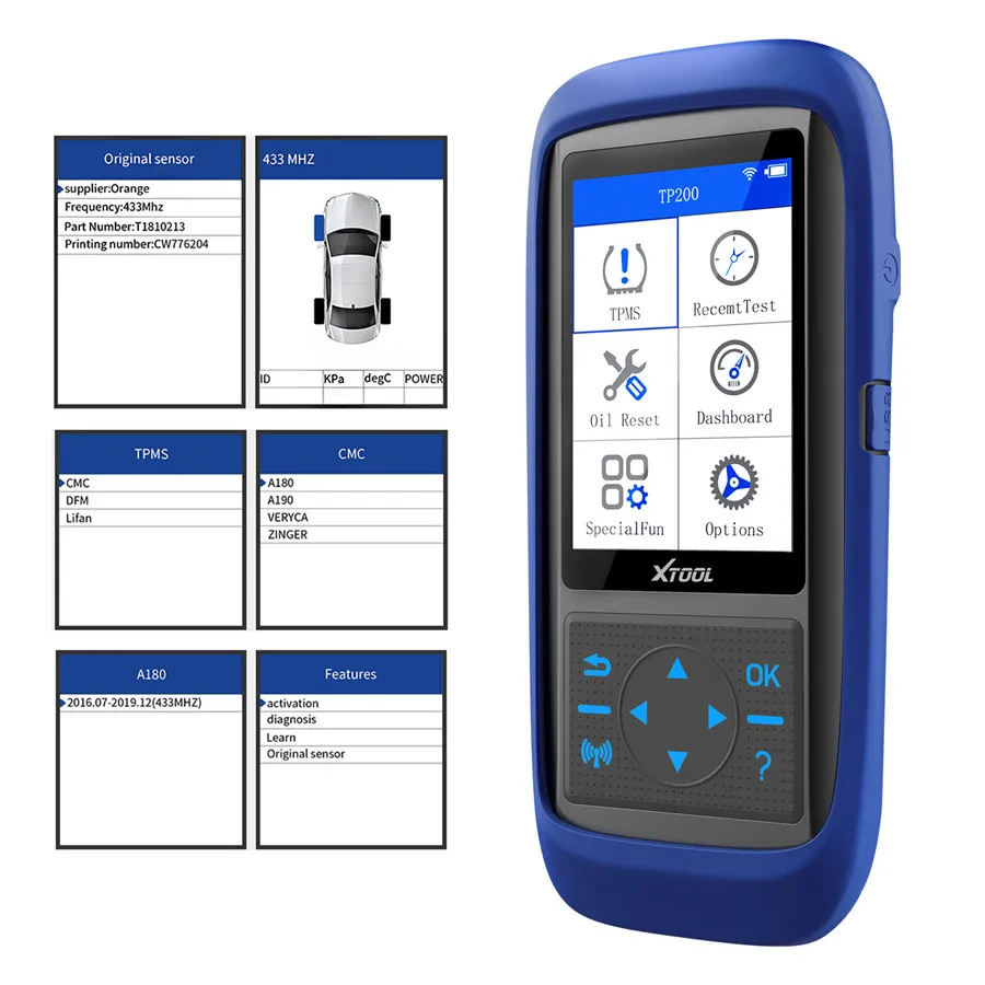 Система контроля давления в шинах XTOOL TP150 OBD2 сканер TPMS инструмент с датчиком 315 и 433