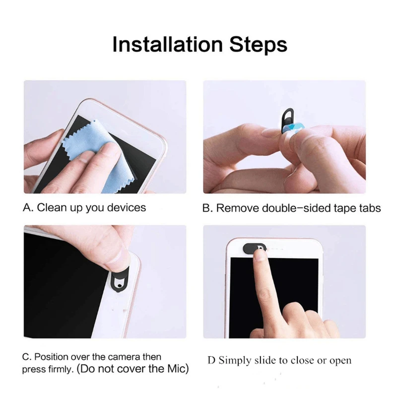 Privacy Sticker Urock WebCam Cover Shutter Magnet Slider Pc Universal Camera Cover for IPhone Web Laptop IPad PC Macbook Tablet
Privacy Sticker Urock WebCam Cover Shutter Magnet Slider Pc Universal Camera Cover for IPhone Web Laptop IPad PC Macbook Tablet