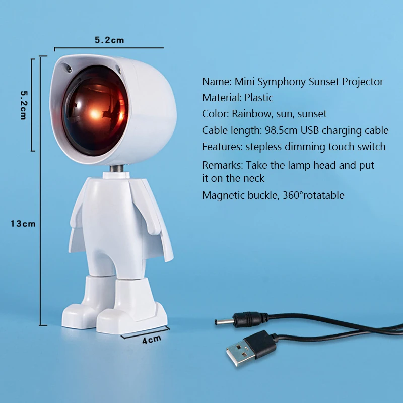 Atmosphere Night Light Robot Design USB Recharge Touch Control Photography Decoration Projection Home Room Wall LED Projector
Atmosphere Night Light Robot Design USB Recharge Touch Control Photography Decoration Projection Home Room Wall LED Projector