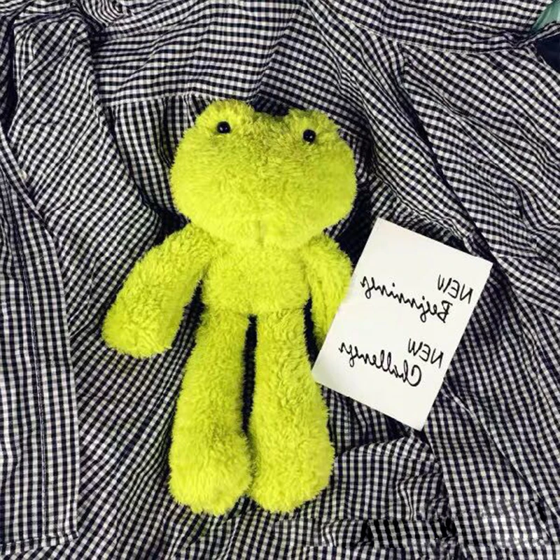 Фото Интернет-знаменитости зеленая лягушка с длинными ногами утка плюшевая игрушка