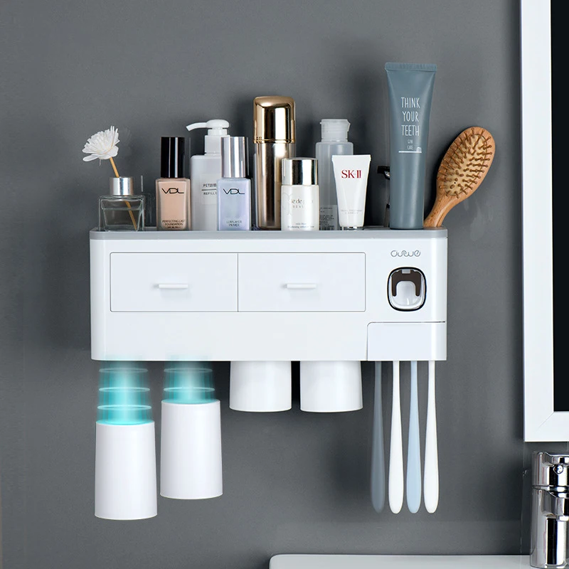 Magnetic Adsorption Inverted Toothbrush Holder Automatic Toothpaste Squeezer Dispenser Storage Rack Bathroom Accessories Home
Magnetic Adsorption Inverted Toothbrush Holder Automatic Toothpaste Squeezer Dispenser Storage Rack Bathroom Accessories Home