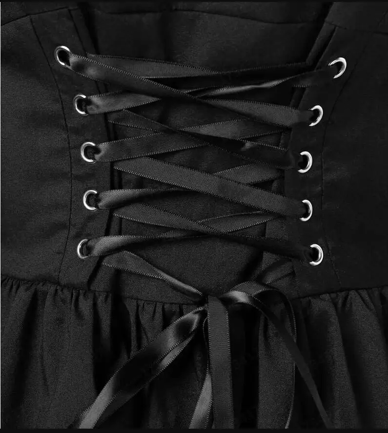 Women New Goth Retro Party Dresses Vintage Elegant Lace Up Elegant Lace Up Gothic Punk Dress Lace Trim Hallow Out Sawing Dress 
Women New Goth Retro Party Dresses Vintage Elegant Lace Up Elegant Lace Up Gothic Punk Dress Lace Trim Hallow Out Sawing Dress