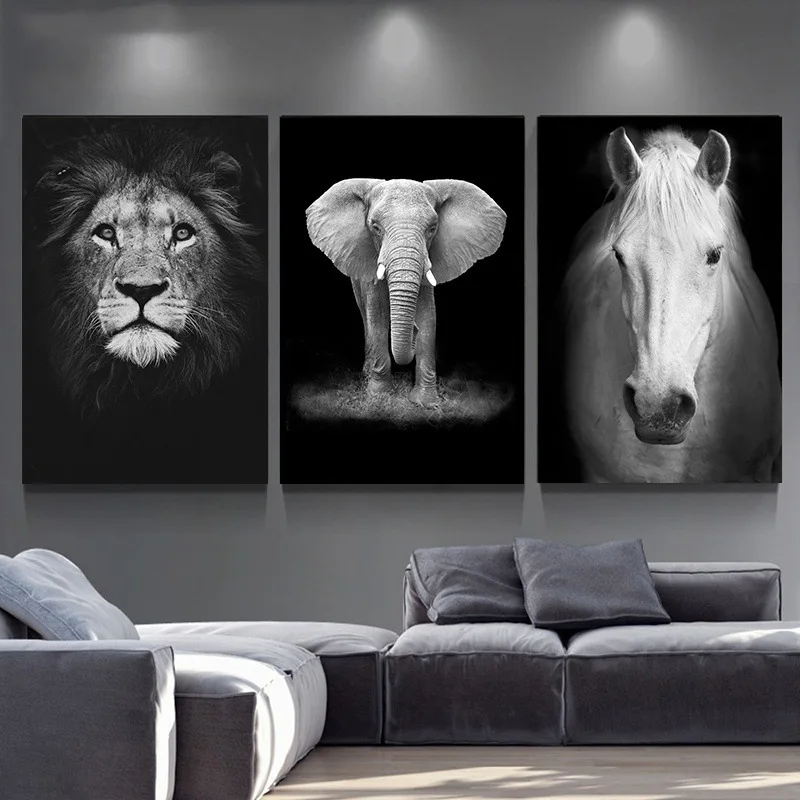 Animal Wall Art Lion Elephant Deer Zebra Horse Posters and Prints Modern Canvas Painting Wall Pictures For Living Room Decor
Animal Wall Art Lion Elephant Deer Zebra Horse Posters and Prints Modern Canvas Painting Wall Pictures For Living Room Decor
