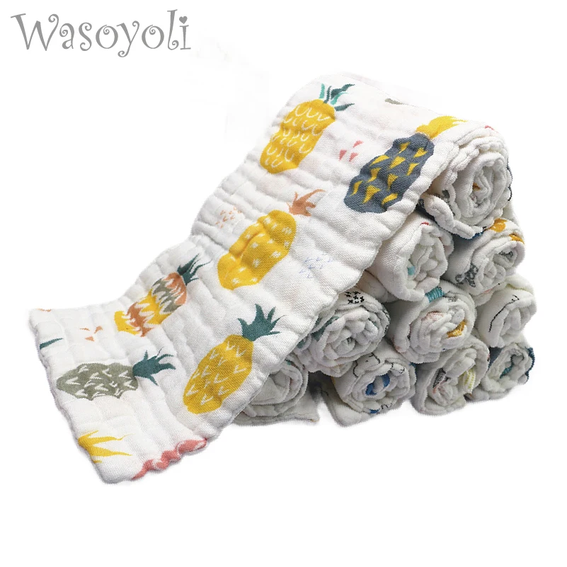 Wasoyoli 5 Pcs / Lot 12 Layers Burp Cloths Natural Size 14x40cm 100% Muslin Cotton Printed Infant Feeding Bathing Face Washing
Wasoyoli 5 Pcs / Lot 12 Layers Burp Cloths Natural Size 14x40cm 100% Muslin Cotton Printed Infant Feeding Bathing Face Washing